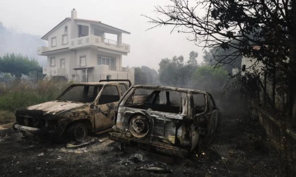 Αρκάς – Γροθιά στο στομάχι το σκίτσο του για τις πυρκαγιές